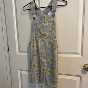 American Eagle Outfitters Blue and Yellow Sleeveless Sundress